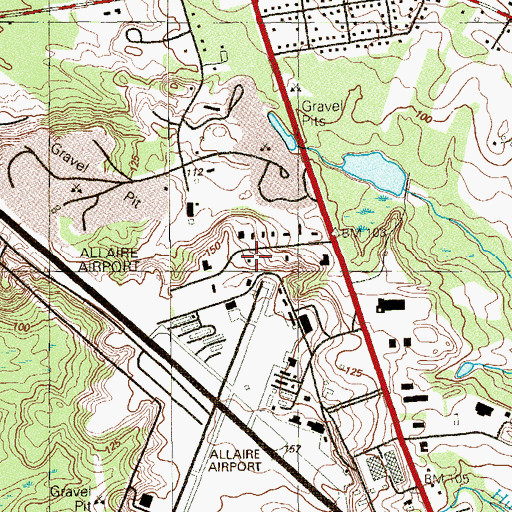Topographic Map of Glendola Fire Company 1 Industrial Road Firehouse Substation, NJ