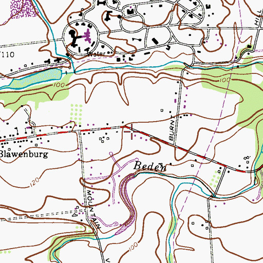 Topographic Map of Montgomery Township Volunteer Fire Company 2, NJ