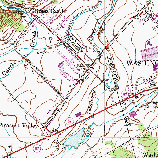 Topographic Map of Washington Township Volunteer Fire Department, NJ