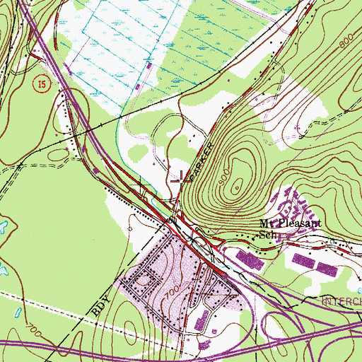 Topographic Map of Picatinny Arsenal Fire Department, NJ