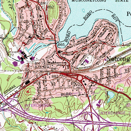 Topographic Map of Netcong Fire Department Company 1, NJ