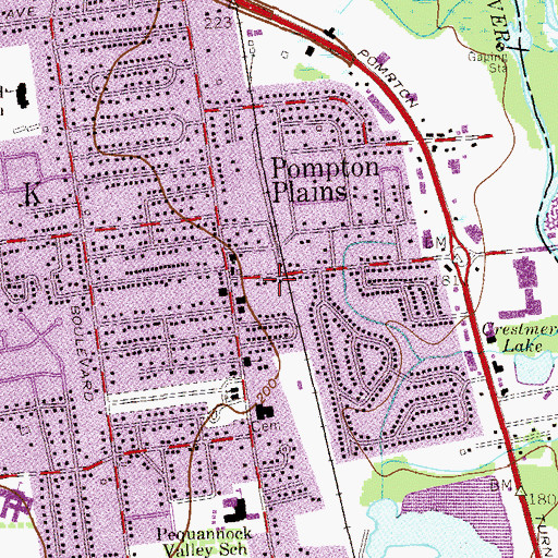 Topographic Map of Pequannock Township Fire Department Engine Company 1, NJ