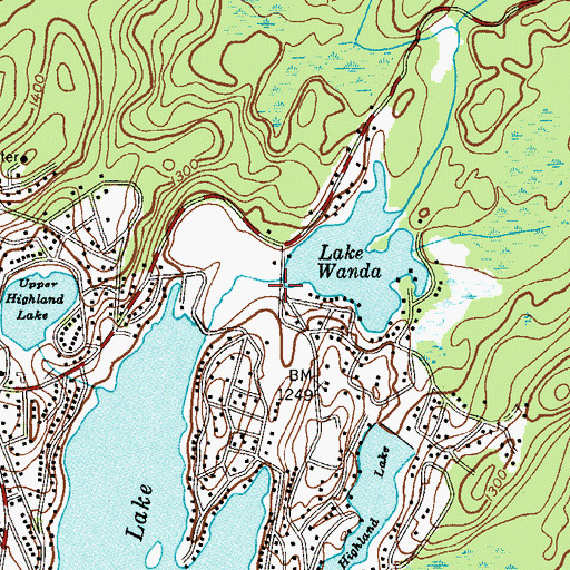 Topographic Map of Highland Lakes Fire Department, NJ