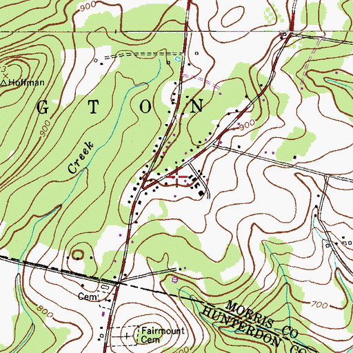 Topographic Map of Fairmount Fire Company 1, NJ