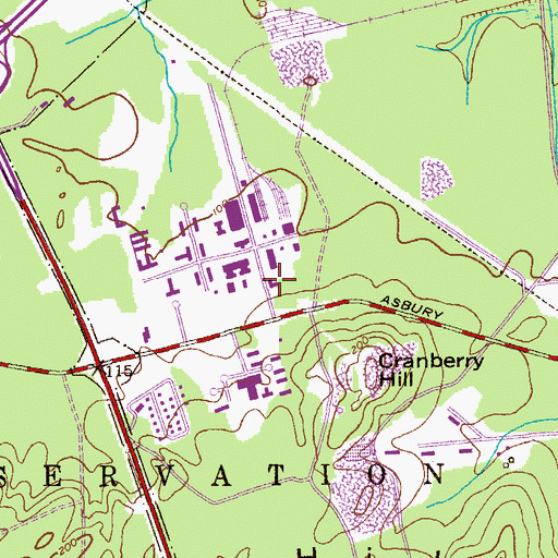 Topographic Map of Naval Weapons Station Earle Fire and Emergency Services, NJ