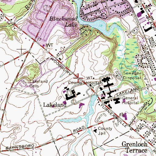 Topographic Map of Camden County Regional Emergency Training Center Lakeland Complex, NJ
