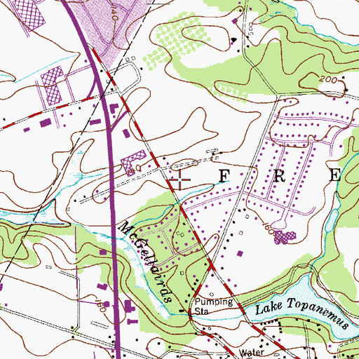 Topographic Map of Freehold Township Fire District 2 East Freehold Fire Company Pond Road Annex, NJ