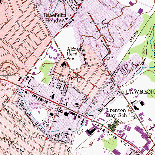 Topographic Map of Prospect Heights Volunteer Fire Company Station 1, NJ