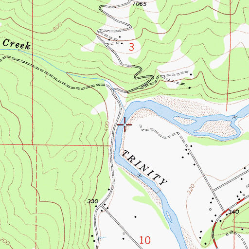 Topographic Map of Hoopa Valley, CA