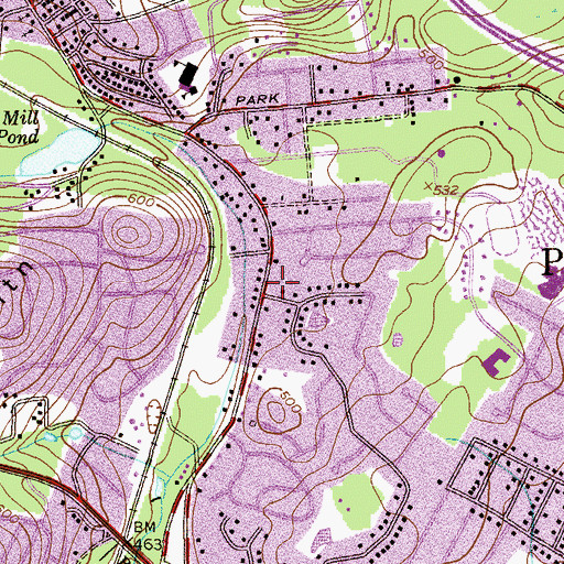 Topographic Map of Mount Tabor Fire Department Tarn Firehouse, NJ