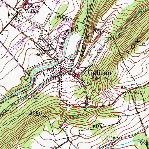 Topographic Map of Califon Fire Company, NJ