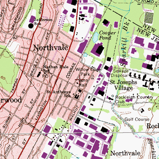Topographic Map of Northvale Volunteer Fire Department, NJ