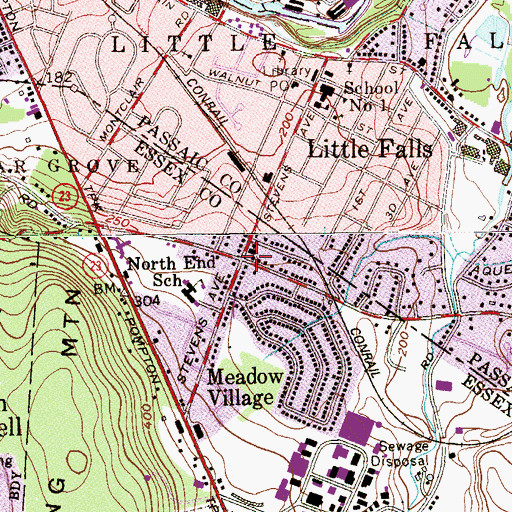 Topographic Map of Cedar Grove Fire Department North End Company 2, NJ