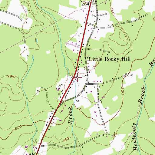 Topographic Map of Little Rocky Hill Volunteer Fire Company, NJ