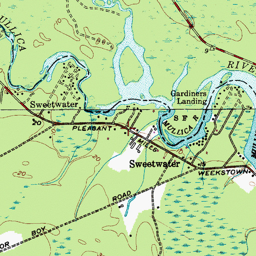 Topographic Map of Sweetwater Volunteer Fire Company Station 163, NJ