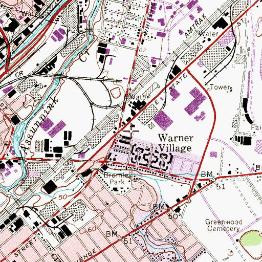 Topographic Map of Hamilton Fire District 4 Enterprise Fire Company, NJ