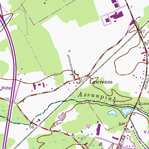 Topographic Map of Mercer County Dempster Fire Training Center, NJ