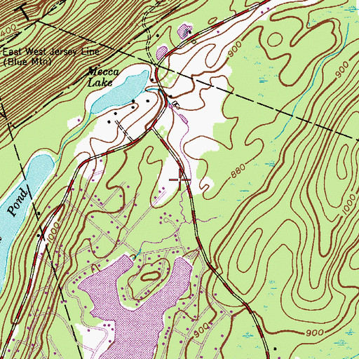 Topographic Map of Hampton Township Fire and Rescue Station 2, NJ