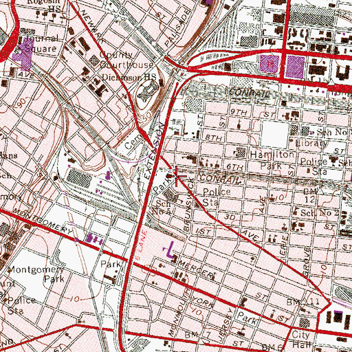 Topographic Map of Jersey City Fire Department Engine 5 Ladder 6, NJ