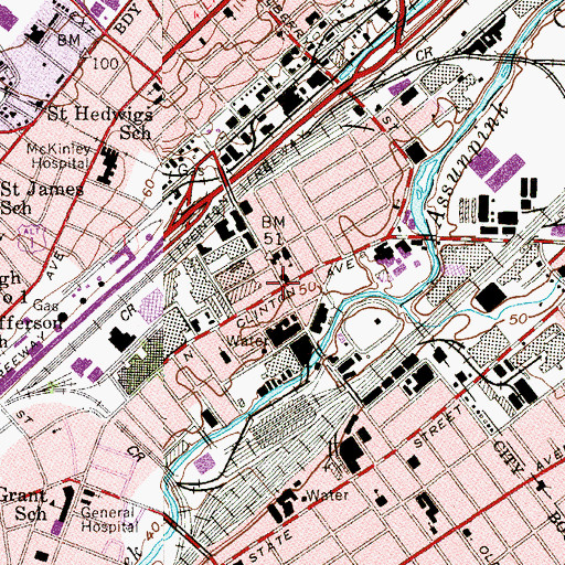 Topographic Map of Trenton Fire and Emergency Services Engine 3 Ladder 2, NJ