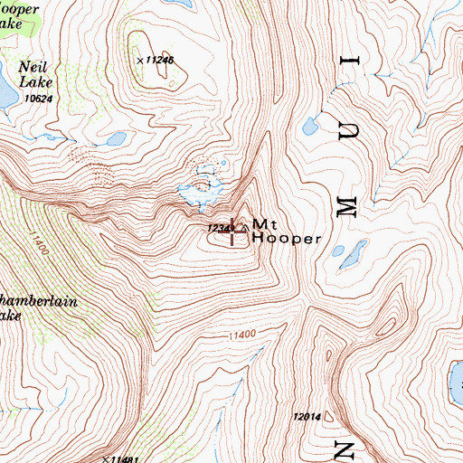 Topographic Map of Mount Hooper, CA
