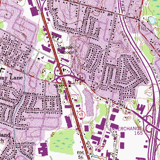 Topographic Map of Paramus Fire Company 1, NJ