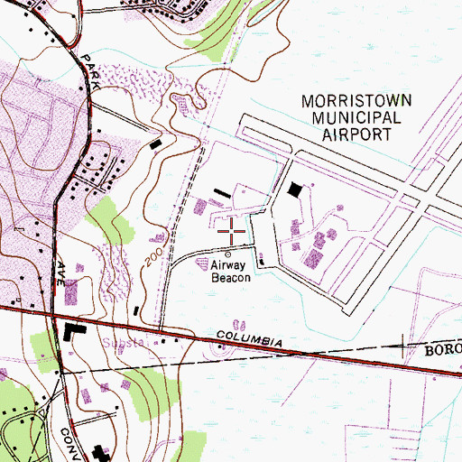 Topographic Map of Morristown Aircraft Fire Rescue Service, NJ