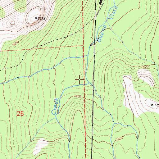 Topographic Map of Hoover Creek, CA