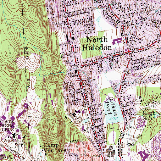 Topographic Map of North Haledon Volunteer Fire Department Company 1, NJ