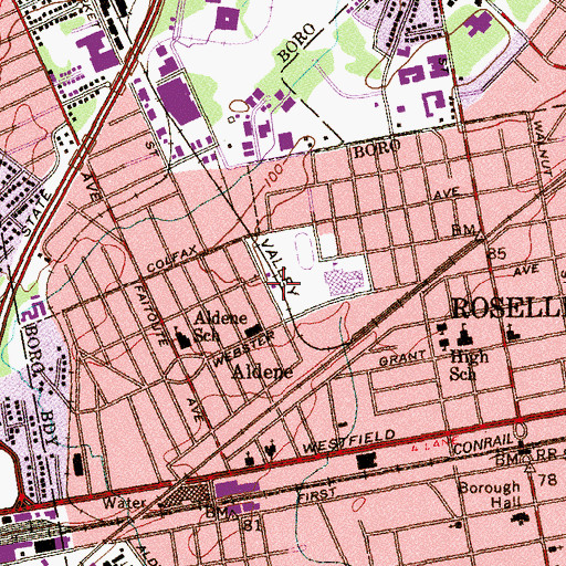 Topographic Map of Roselle Park First Aid Squad, NJ