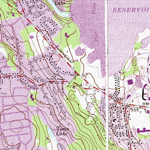 Topographic Map of Wayne Township Memorial First Aid Squad, NJ