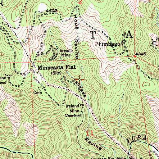 Topographic Map of Hope Ravine, CA