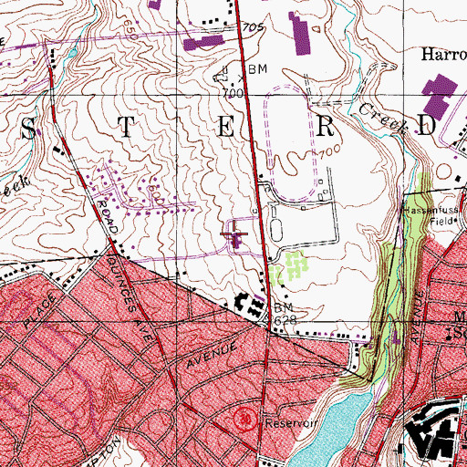 Topographic Map of Saint Mary's Healthcare Amsterdam Memorial Campus, NY