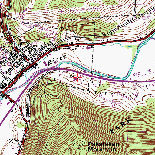 Topographic Map of Margaretville Hospital, NY