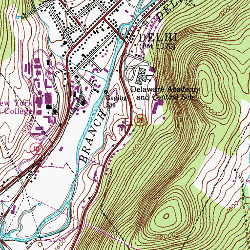 Topographic Map of O'Connor Hospital, NY
