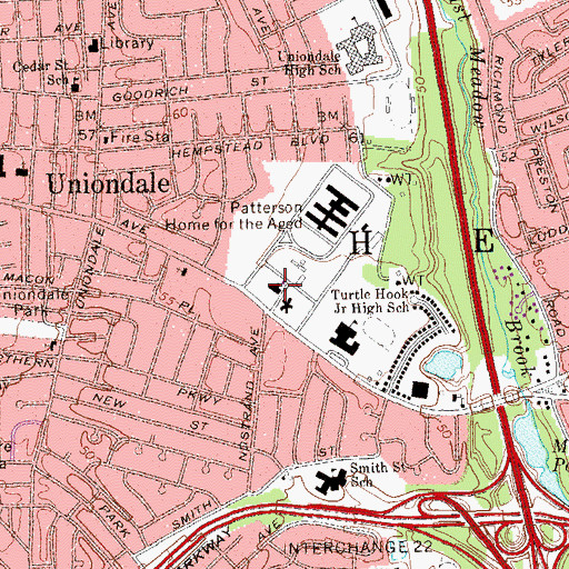 Topographic Map of A Holly Patterson Extended Care Facility, NY