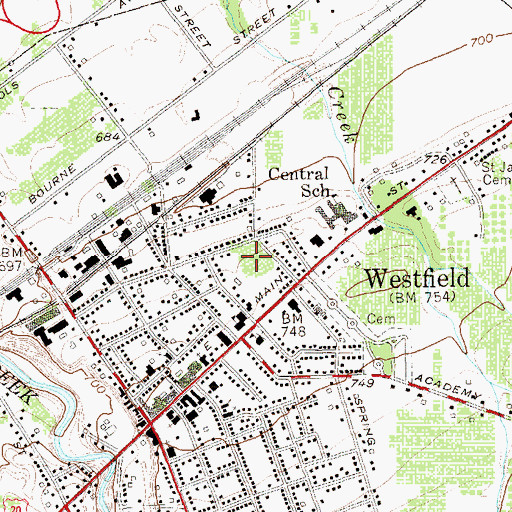 Topographic Map of Absolut Center for Nursing and Rehabilitation at Westfield, NY