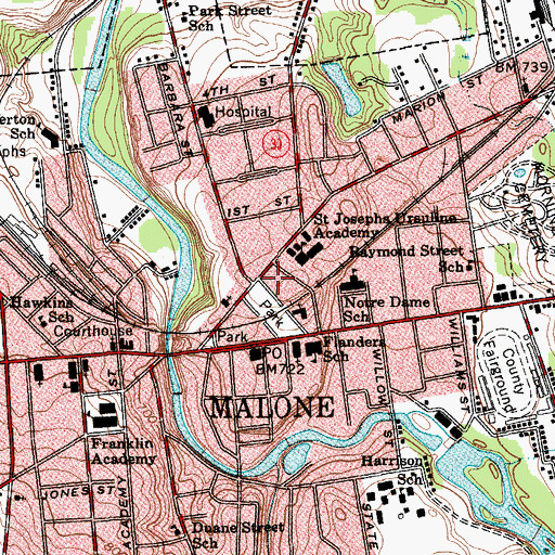 Topographic Map of Adirondack Manor Valehaven Home for Adults, NY