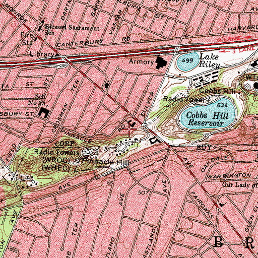 Topographic Map of Arbor Hill Care Center, NY