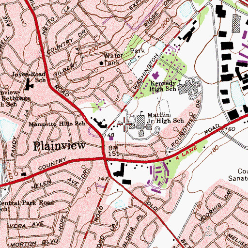 Topographic Map of Atria Plainview Assisted Living Facility, NY