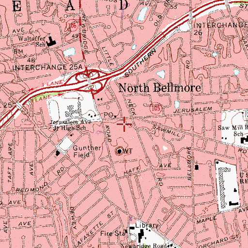 Topographic Map of Belair Care Center, NY