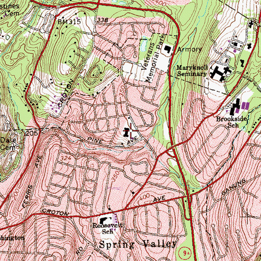Topographic Map of Bethel Nursing and Rehabilitation Center Ossining, NY