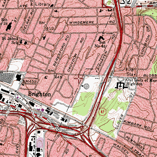 Topographic Map of Blossom Health Care Center, NY