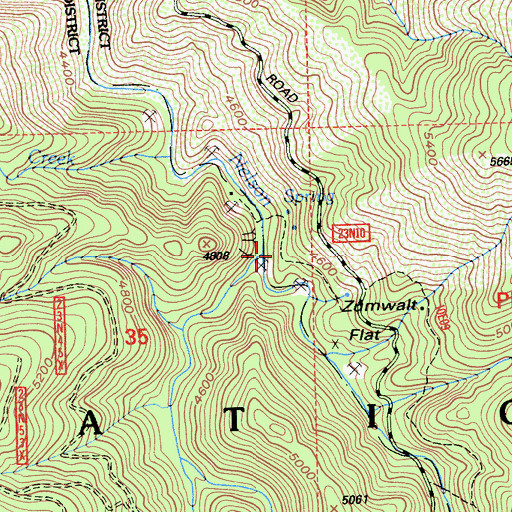 Topographic Map of Hopkins Creek, CA