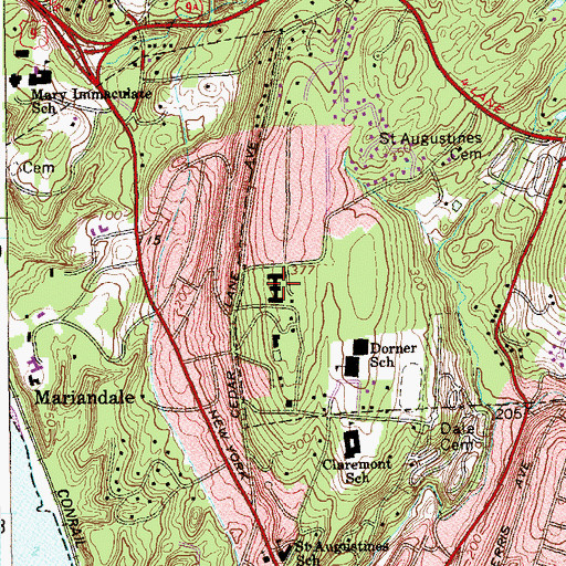 Topographic Map of Cedar Manor Nursing and Rehabilitation Center, NY