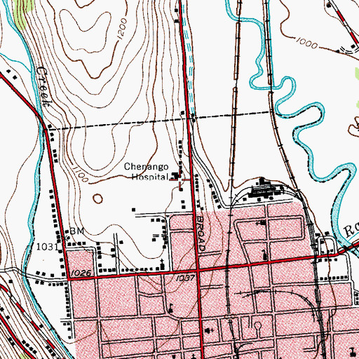 Topographic Map of Chenango Memorial Hospital Residential Health Care Facility, NY