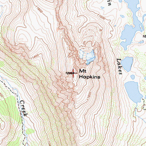 Topographic Map of Mount Hopkins, CA