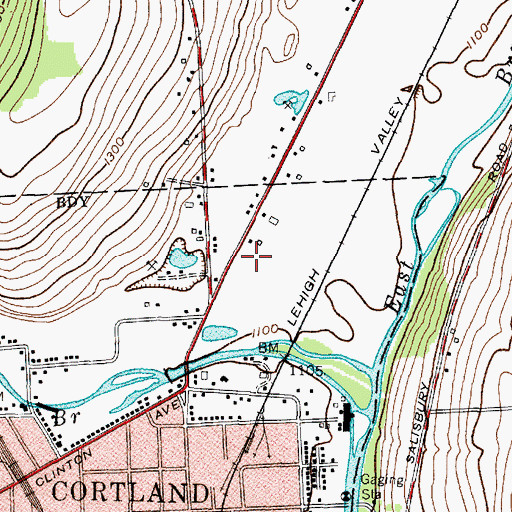 Topographic Map of Cortland Care Center, NY