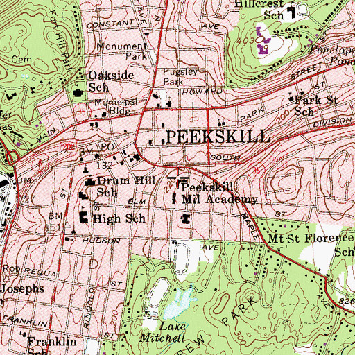 Topographic Map of Cortlandt Healthcare Nursing Home, NY