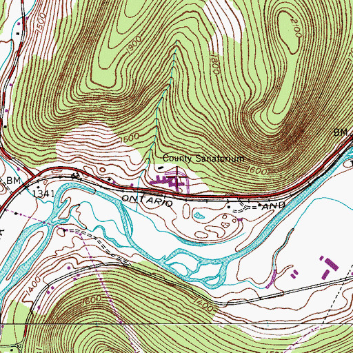 Topographic Map of Delaware County Countryside Care Center, NY